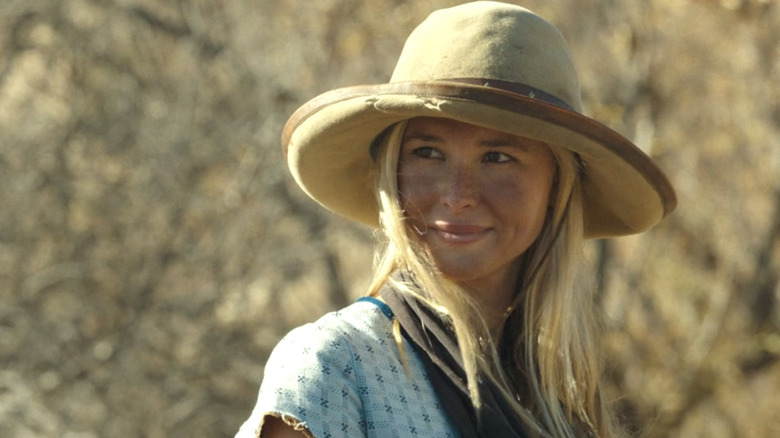 Isabel May wearing a Western hat
