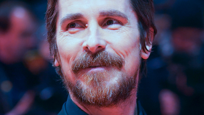 Christian Bale looking off camera