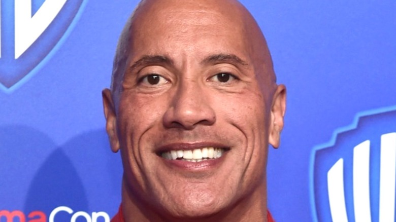 Dwayne Johnson smiling at Cinema Con event