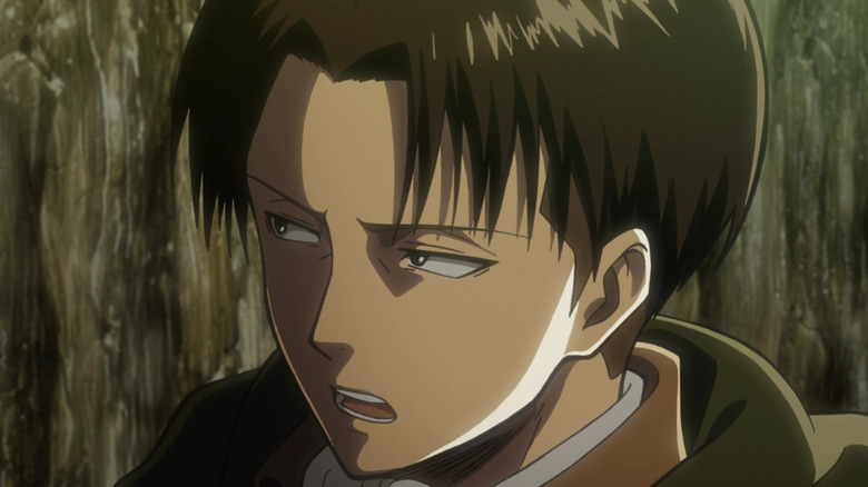 Levi gives orders in the forest
