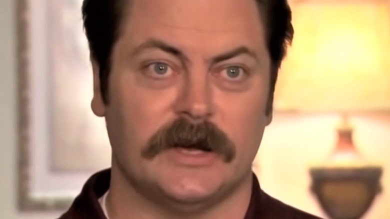 Ron Swanson talking to camera