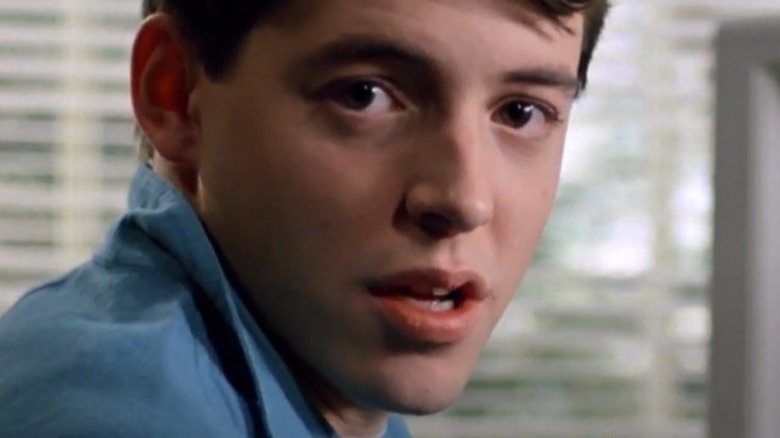 Ferris Bueller looking into camera