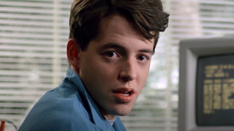 Ferris Bueller looking into camera