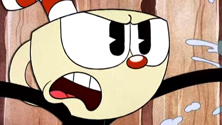 Cuphead looking upset