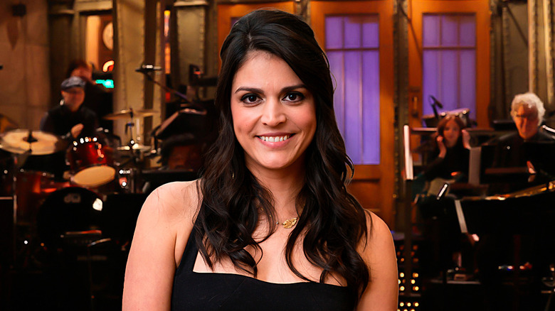 Cecily Strong on SNL set