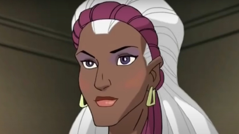 Storm wearing purple headband