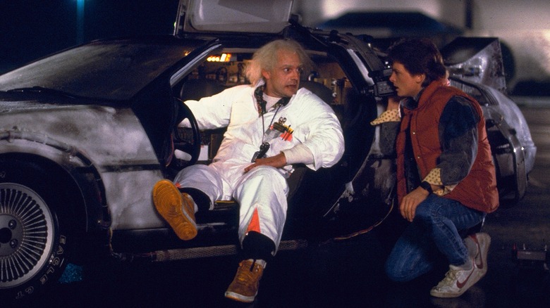 Doc and Marty in the DeLorean