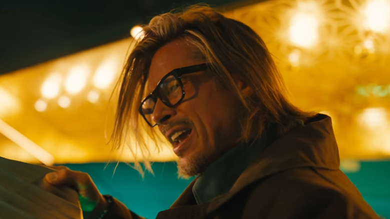 Brad Pitt looking inquisitively