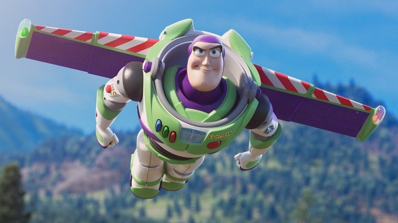 Buzz Lightyear tries to fly