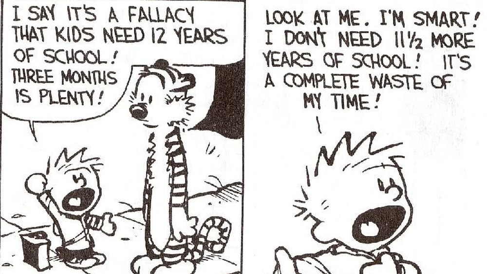 Calvin and Hobbes on school