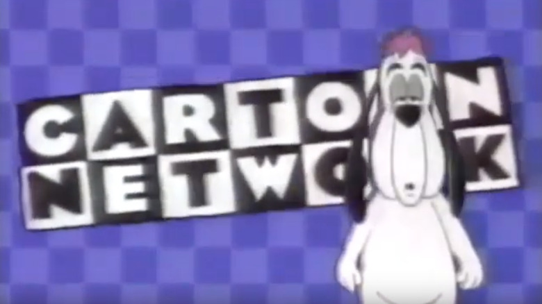 Droopy in front of Cartoon Network logo