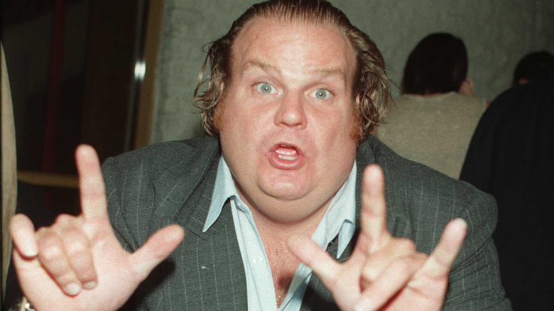 Chris Farley devil horns