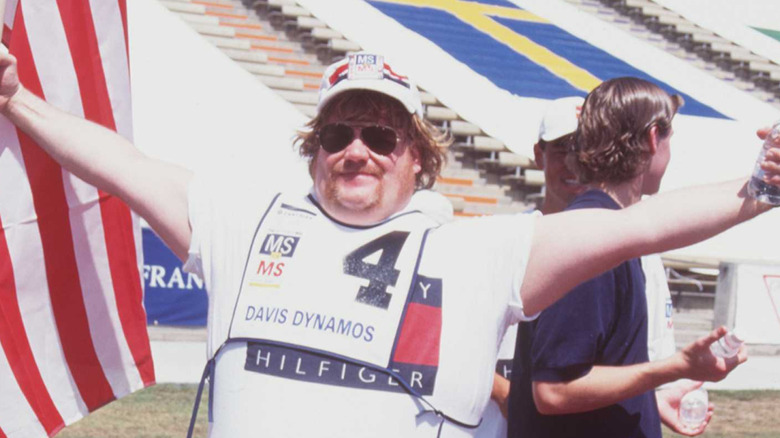 Chris Farley at racetrack
