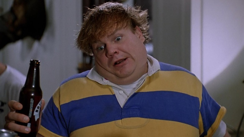 Chris Farley drinking beer Tommy Boy
