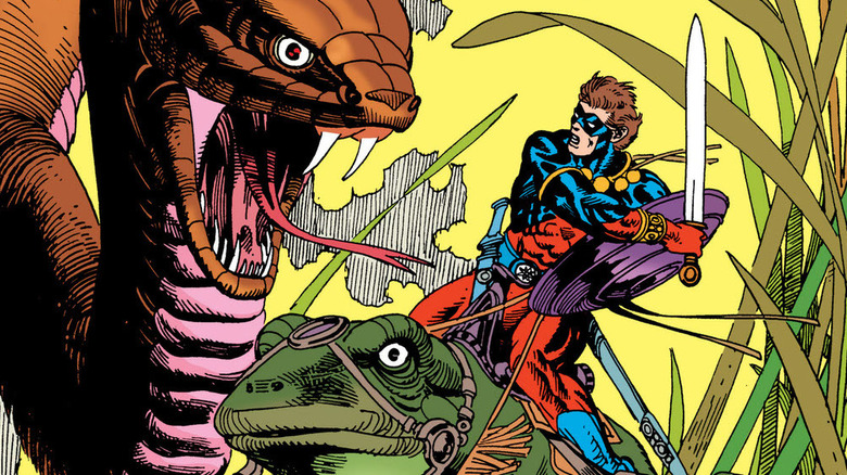Atom slashes a snake