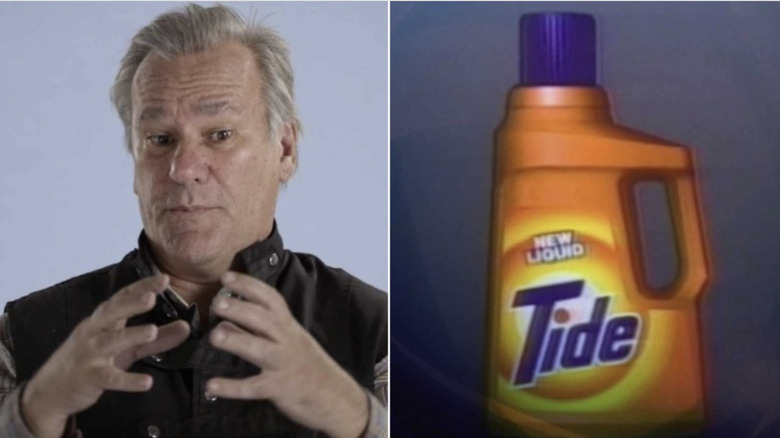 Jeff Kleiser next to a bottle of Tide detergent