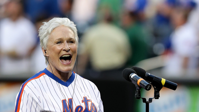 Glenn Close singing the National Anthem