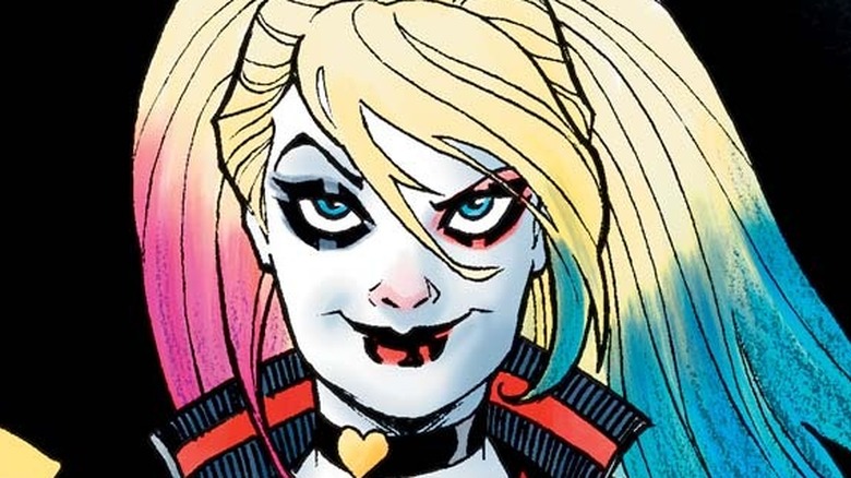 Harley Quinn smirking devilishly