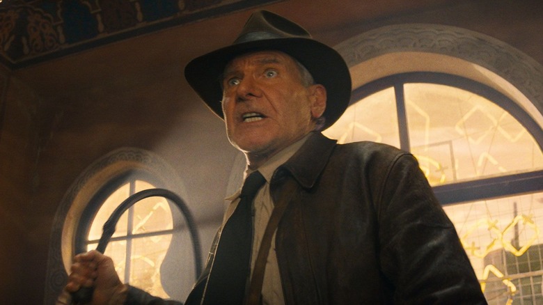 Indiana Jones confronting villains