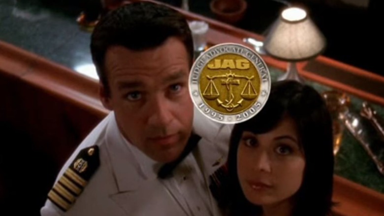 David James Elliot as Harm and Catherine Bell as Mac in the last scene of JAG