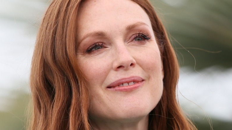 Julianne Moore smiling outdoors