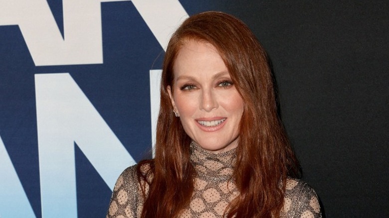 Julianne Moore smiling at press event