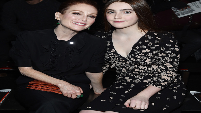 Julianne Moore and Liv Freundlich smile together