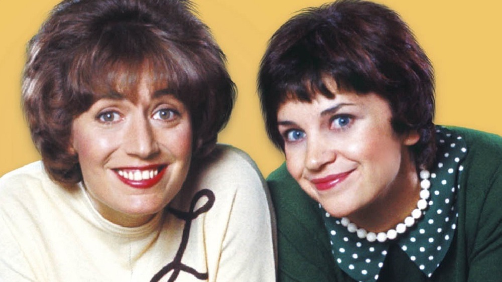 Laverne and Shirley smiling