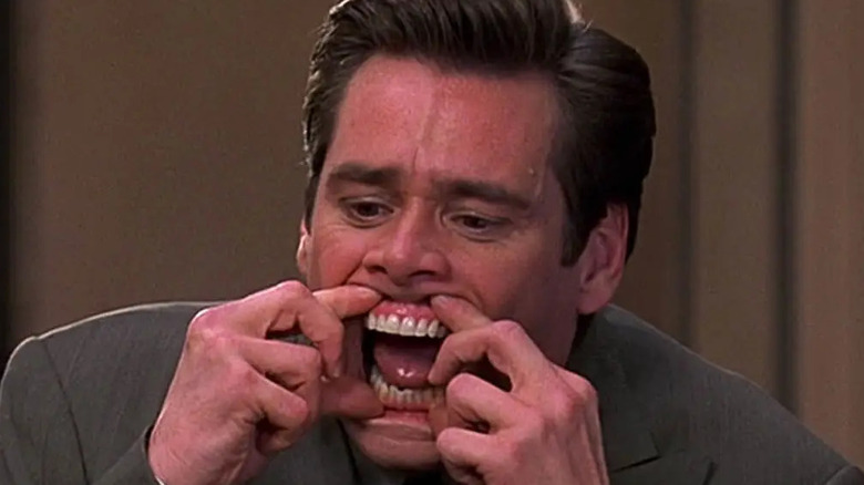 Jim Carrey pulling a face