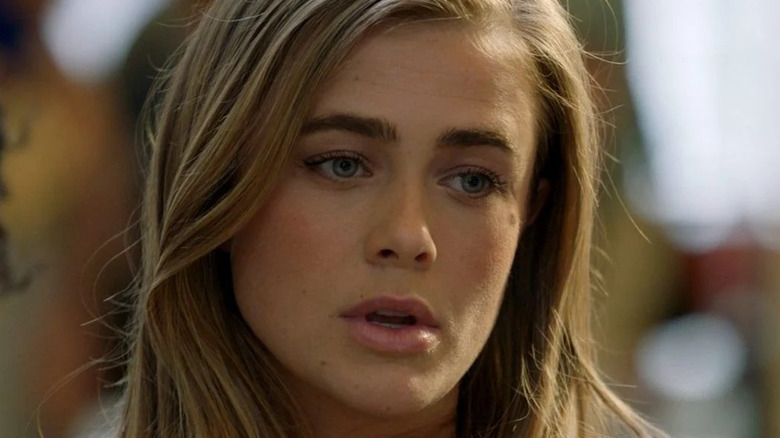 Melissa Roxburgh looking troubled