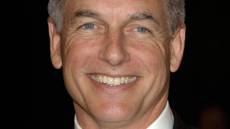 Mark Harmon smiling, blue eyes