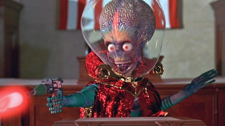 A Martian firing ray gun