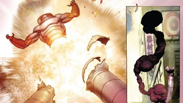 Stilt-Man getting legs blown off