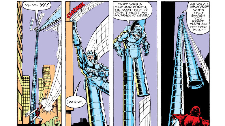 Stilt-Man and Iron Man battle