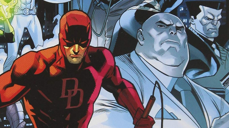 Daredevil and the Kingpin glaring