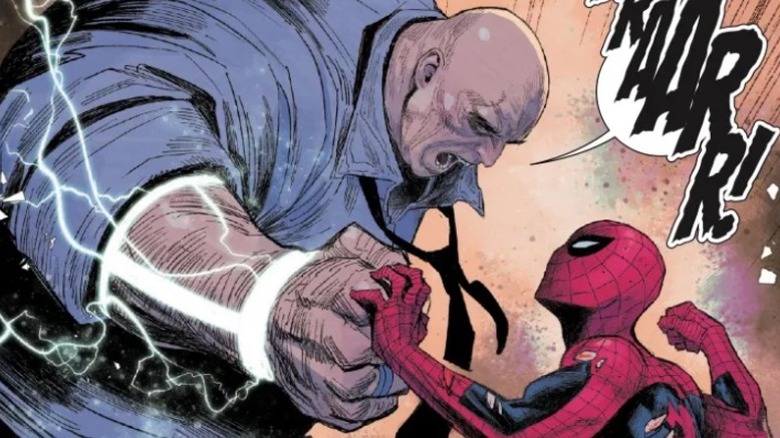 Peter Parker beats up the Kingpin