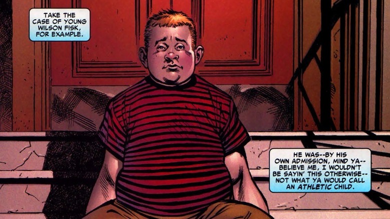Young Wilson Fisk on stoop