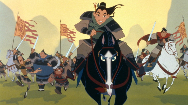 Mulan charging into battle