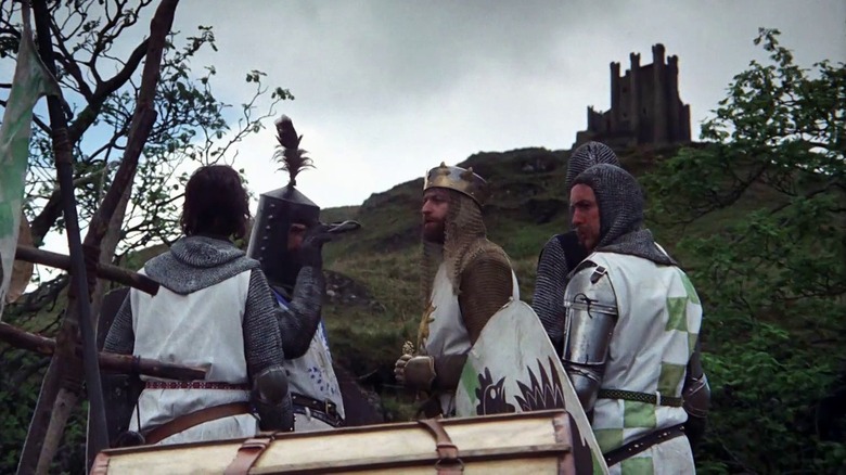 Knights in front of Camelot