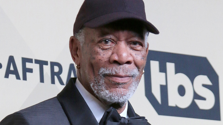 Morgan Freeman in cap