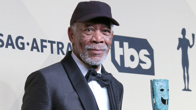 Morgan Freeman in cap