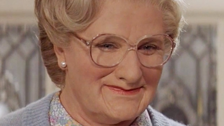 Mrs. Doubtfire smiling warmly