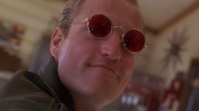 Woody Harrelson in red sunglasses