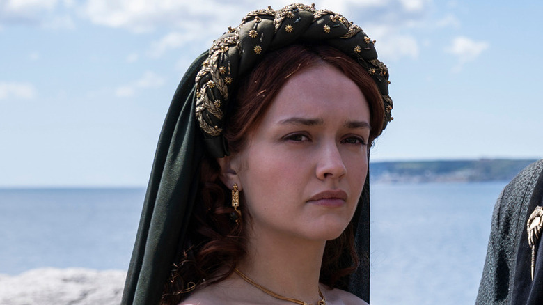 Alicent Hightower looking solemn