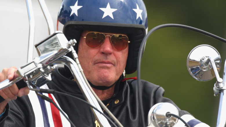 Peter Fonda rides Easy Rider chopper
