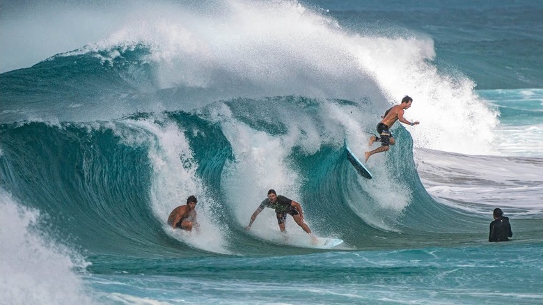 Poopies on Team Blowtail surfing
