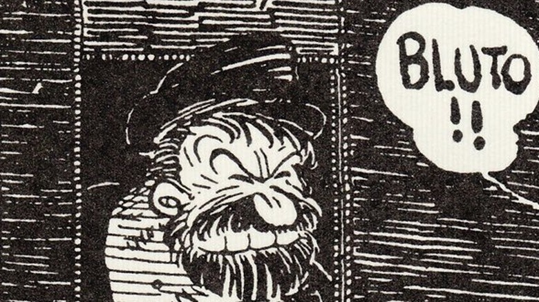 Bluto scowling