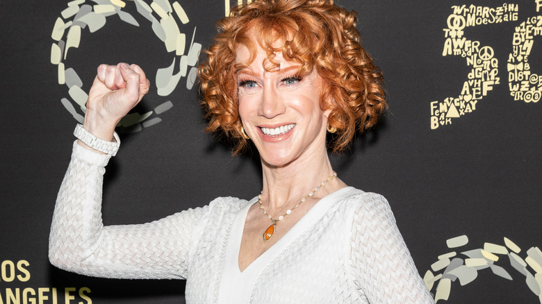 Kathy Griffin holding up fist