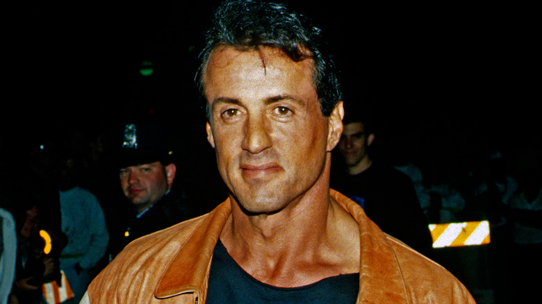 Sly Stallone gazing at the camera
