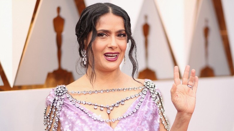 Salma Hayek waving